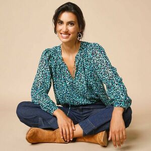 Tunikanyakú blúz állatmintával kép