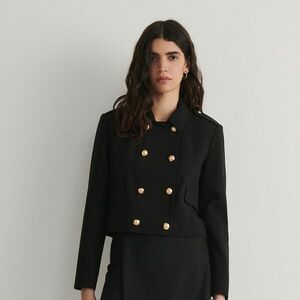 Reserved - Kétsoros blézer viszkózkeverékből - Fekete kép