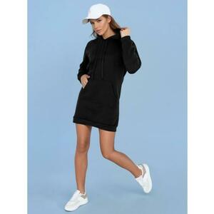 TIMMY női hosszú pulóver, kapucnis, oversize, fekete kép