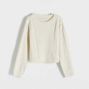 Reserved - Csavart mintás pulóver - Krém kép