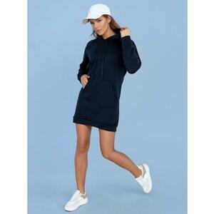 Női hosszú pulóver kapucnival, oversize TIMMY sötétkék kép