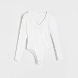 Reserved - Háromszögnyakú pulóver - Krém kép