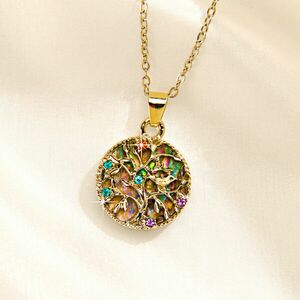 Nyaklánc életfa + kő kép