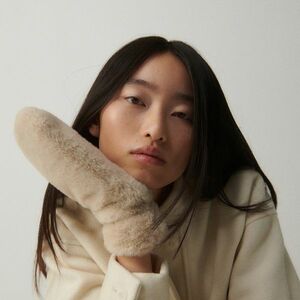 Reserved - Szőrmekesztyű - Bézs kép