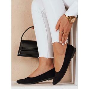 Női balerina cipő, lapos sarokkal, GLAMINO, fekete kép