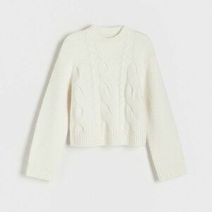 Reserved - Csavart mintás pulóver - Krém kép