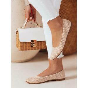 Női balerina cipő lapos sarokkal GLAMINO fehér kép