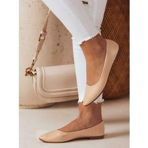 Női balerina cipő, fedett orral, ILLARI, bézs kép