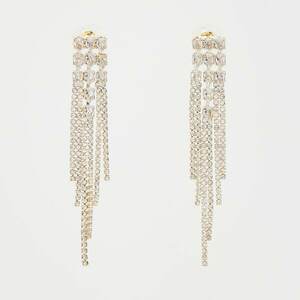 Reserved - Krisztályos függő fülbevalók - Arany kép