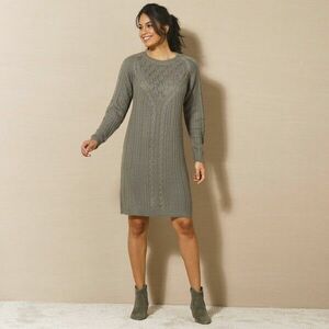 Fonott mintás pulóverruha kép