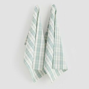 Reserved - 2 darab kockás mintájú konyharuha - Khaki kép