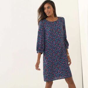 Egyenes ruha mintával és 7/8-as ujjal kép