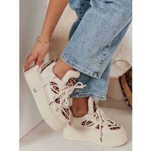 Női cipő magas platformon UPSOLE párduc kép