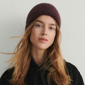 Reserved - Alpakagyapjú-keverék beanie sapka - Bordó kép