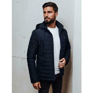 Férfi steppelt kabát kapucnival, sötétkék kép