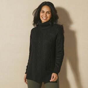 Hosszú garbó, fonatmintával kép