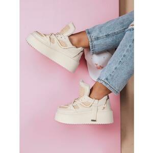 Női cipő magas platformon UPSOLE természetes kép