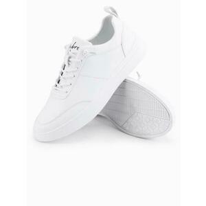 Férfi egyszínű sportcipő varrással – fehér V1 OM-FOCS-0159 kép