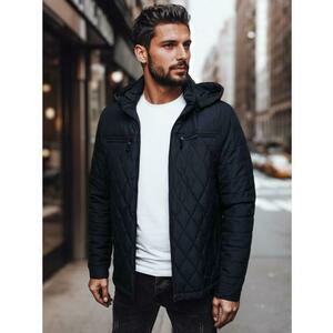 Férfi steppelt kabát kapucnival, sötétkék kép