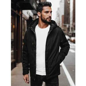 Férfi átmeneti kabát kapucnival, fekete kép