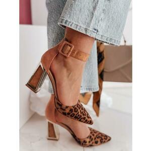 Női magas sarkú cipő ELEHILL leopárd mintás kép