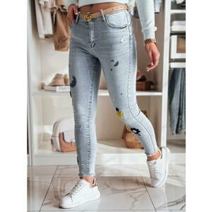 MOONAIR kék női skinny farmernadrág hímzéssel kép