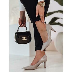 Női STILETTU cipő, szürke, magas sarokkal kép