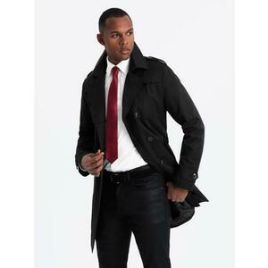 Férfi közepes méretű kabát - sötétbézs C269 kép