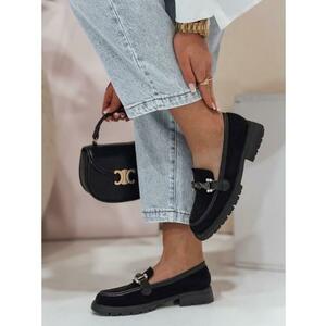 Női mokaszinok lapos talppal LOFINKA fekete kép