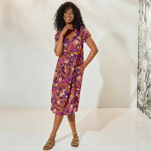 Széles, mintás ruha, rövid ujjú kép