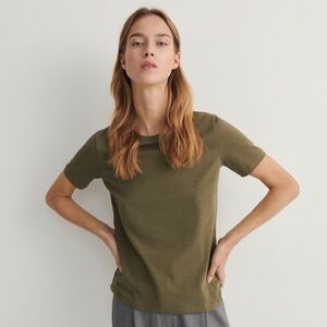 Reserved - slim fit póló - Khaki kép