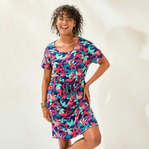 Rövid ruha levélmintával kép