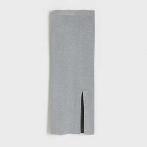 Reserved - Midiszoknya fémes szálkeverékkel - Világosszürke kép