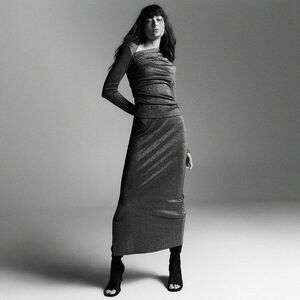 Reserved - Szoknya fémes szállal - Szürke kép