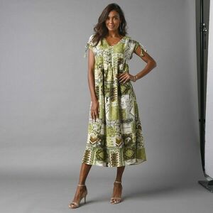 Midi ruha rövid ujjú és nyomtatott kép