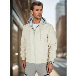 Férfi bomberdzseki kapucnis fehér kép