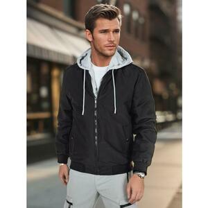 Férfi kapucnis bomberdzseki, fekete kép