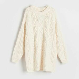 Reserved - Dekoratív, kötött pulóver - Krém kép