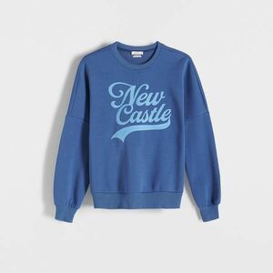 Reserved - Pulóver hímzett felvarróval - Tengerészkék kép