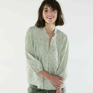 Madeira blúz fodros fodros és 3/4-es ujjakkal kép