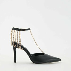 Reserved - Magas sarkú a bokánál láncos díszítéssel - Fekete kép