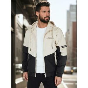 Férfi átmeneti kabát kapucnival, bézs kép