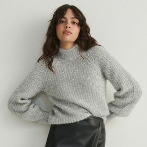 Reserved - Pulóver fémes szálkeverékkel - Ezüst kép