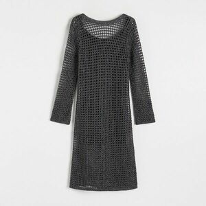 Reserved - Áttört mintájú ruha fémes szálkeverékkel - Fekete kép