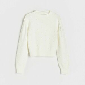 Reserved - Pulóver dekoratív díszítéssel - Krém kép