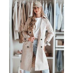 Női hosszú kabát övvel SLIMFOTA fehér kép