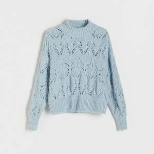 Reserved - Garbónyakú lyukacsos pulóver - Kék kép