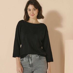 Pulóver csónak nyakkal és 7/8 ujjal kép