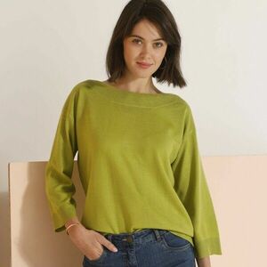 Pulóver csónak nyakkal és 7/8 ujjal kép