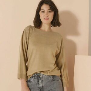 Pulóver csónak nyakkal és 7/8 ujjal kép